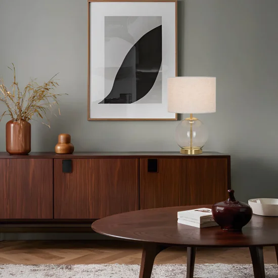 LAMPE DE TABLE MÉTAL LAITON E27 45CM MIREL 2