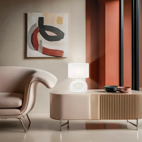 LAMPE DE TABLE CÉRAMIQUE BLANCHE E14 MALDEN