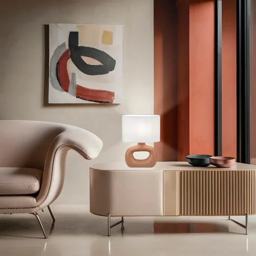 LAMPE DE TABLE CÉRAMIQUE TERRACOTTA E14 MALDEN