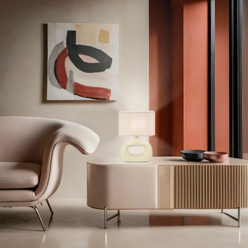 LAMPE DE TABLE CÉRAMIQUE VANILLE E14 MALDEN