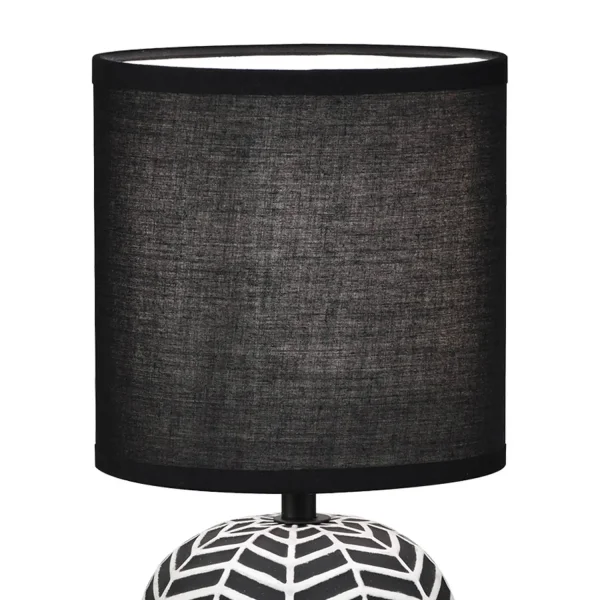LAMPE DE TABLE EN CÉRAMIQUE NOIR/BLANC E14 ELTONIA