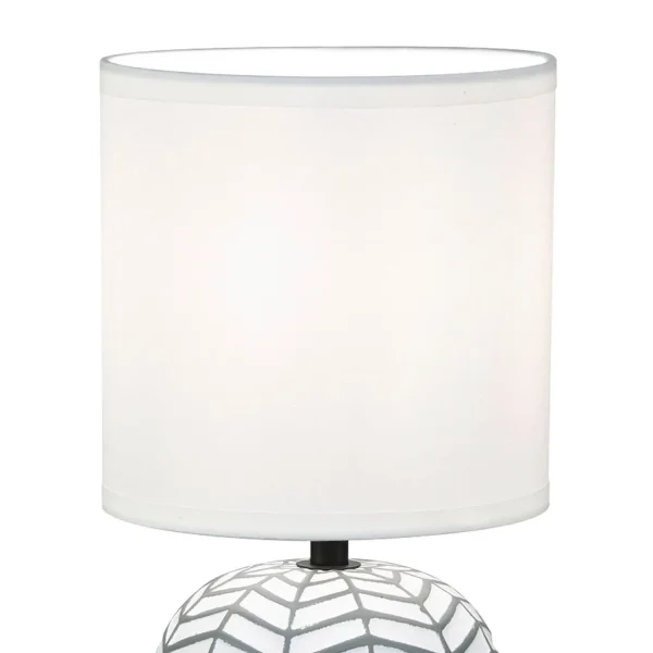 LAMPE DE TABLE EN CÉRAMIQUE BLANC/GRIS E14 ELTONIA