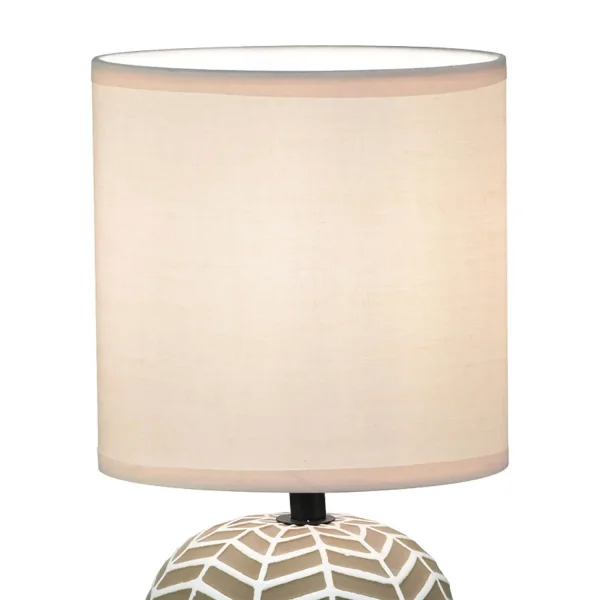 LAMPE DE TABLE EN CÉRAMIQUE MARRON/BLANC E14 ELTONIA
