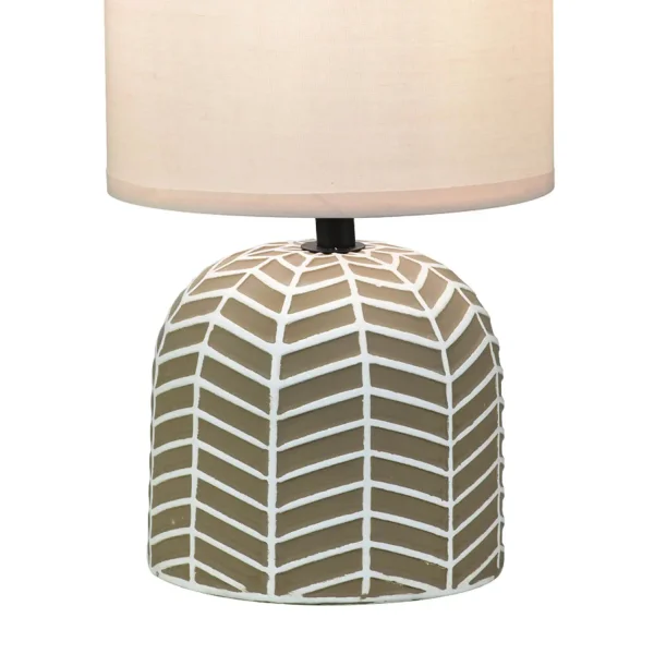 LAMPE DE TABLE EN CÉRAMIQUE MARRON/BLANC E14 ELTONIA