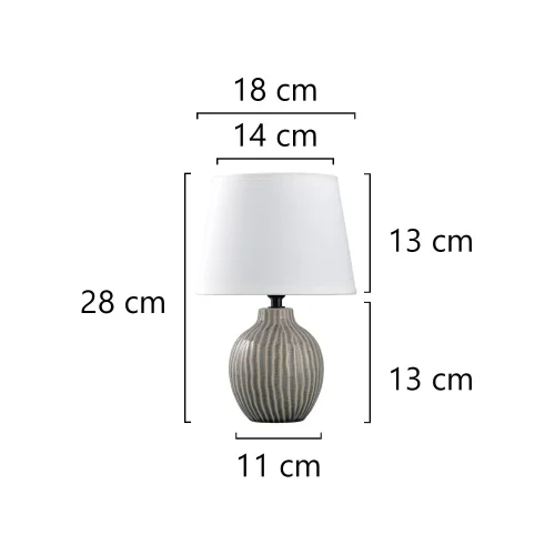 LAMPE DE TABLE EN CÉRAMIQUE GRIS/BLANC E14 DALITHA