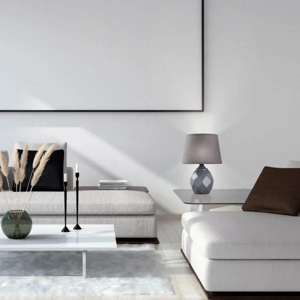 LAMPE DE TABLE EN CÉRAMIQUE MARRON E14 SYMETRA