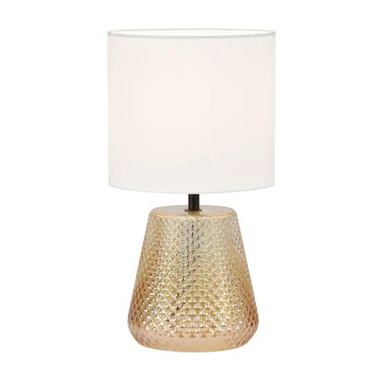 LÁMPARA DE MESA CRISTAL ÁMBAR E27 DEKI