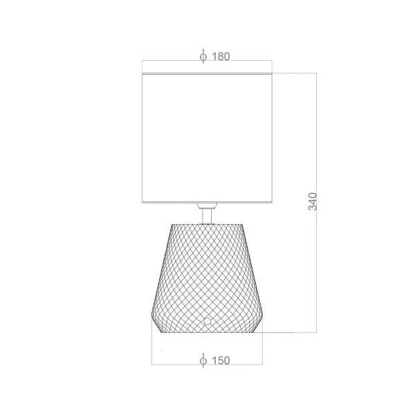 LÁMPARA DE MESA CRISTAL ÁMBAR E27 DEKI