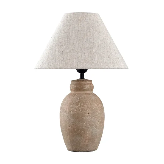 LAMPE DE TABLE EN CÉRAMIQUE BRUN PIERRE E27 METOK 2