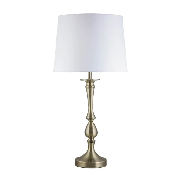 LAMPE DE TABLE EN MÉTAL BRONZE VIEILLI E27 70CM TURELL
