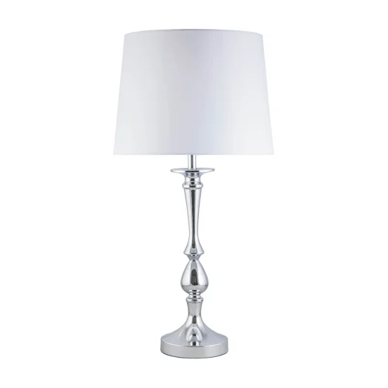 LAMPE DE TABLE EN MÉTAL CHROMÉ E27 70CM TURELL 2