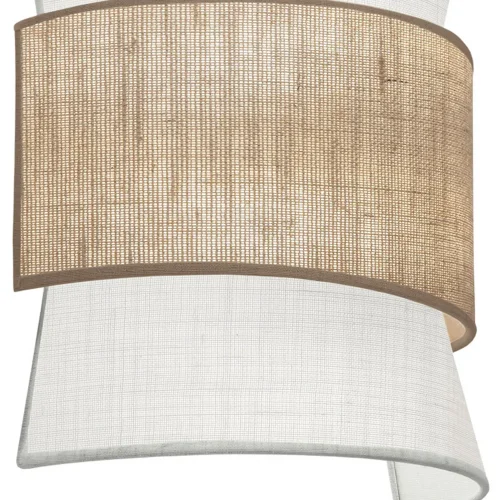 APPLIQUE MURALE 2 LUMIÈRES LIN IVOIRE / SAC MARRON E27 LUNETH