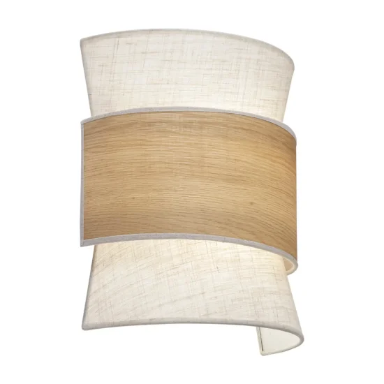 APPLIQUE MURALE 2 LUMIÈRES LIN GRILLÉ / BOIS E27 LUNETH