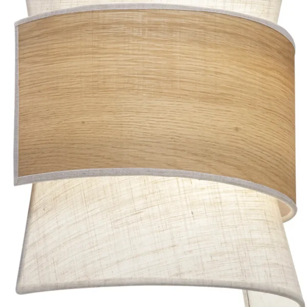 APPLIQUE MURALE 2 LUMIÈRES LIN GRILLÉ / BOIS E27 LUNETH