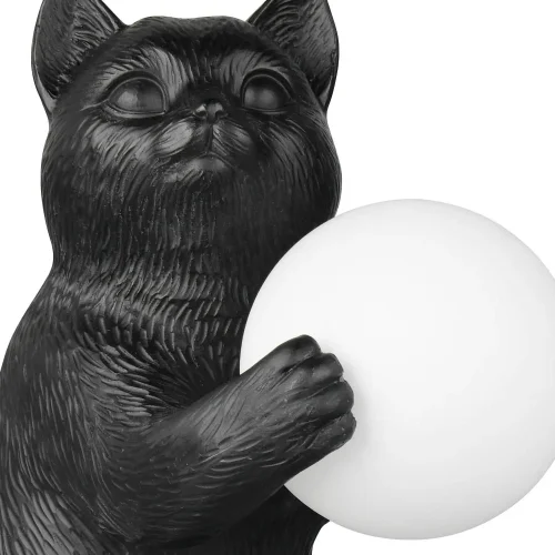 LAMPE DE TABLE CHAT NOIR G9 EN POLYRÉSINE
