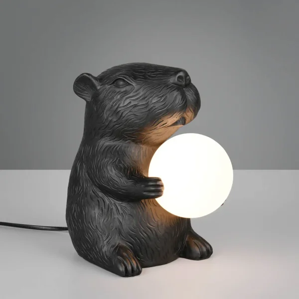 LAMPE DE TABLE CAPYBARA NOIR G9 EN POLYRÉSINE