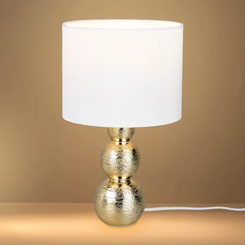 LAMPE DE TABLE EN CÉRAMIQUE ARGENTÉE E27 MIRIEL