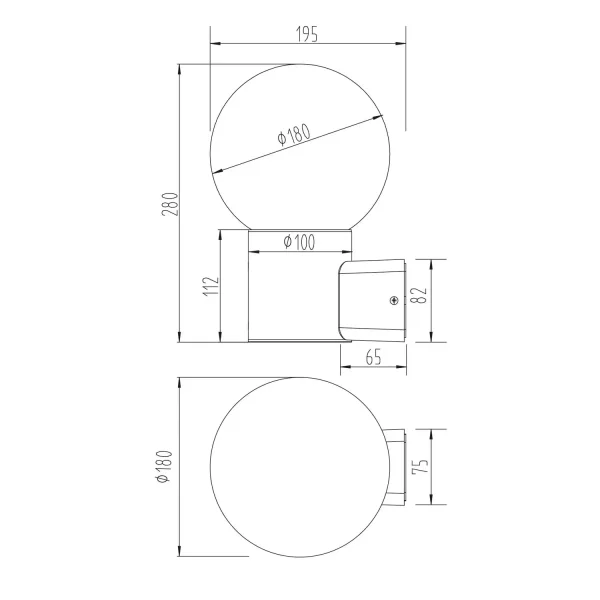APPLIQUE EXTÉRIEURE E27 EN ALUMINIUM ANTHRACITE IP44 LAUREL