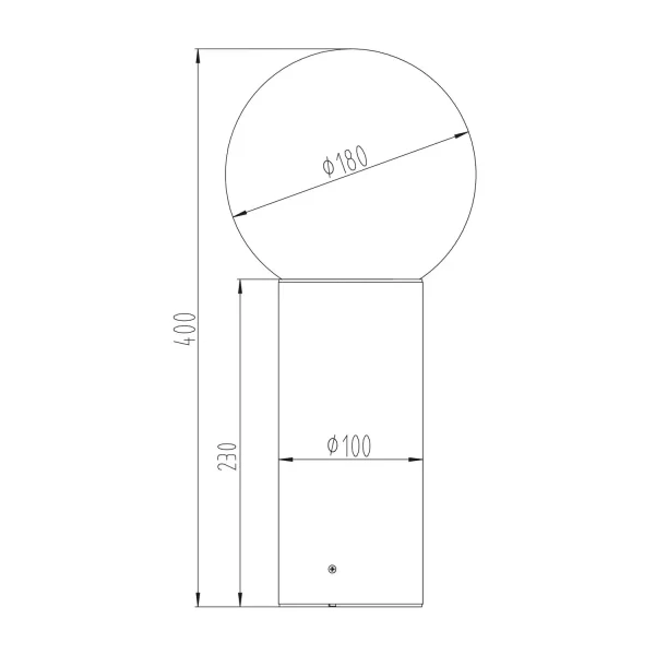 BALISE EXTÉRIEURE E27 ALUMINIUM ANTHRACITE IP44 40CM LAUREL