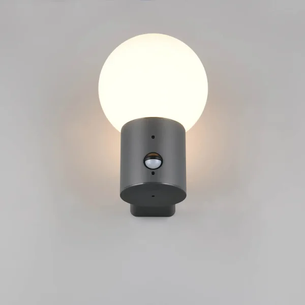 APPLIQUE EXTÉRIEUR E27 AVEC DÉTECTEUR ALUMINIUM ANTHRACITE IP44 LAUREL