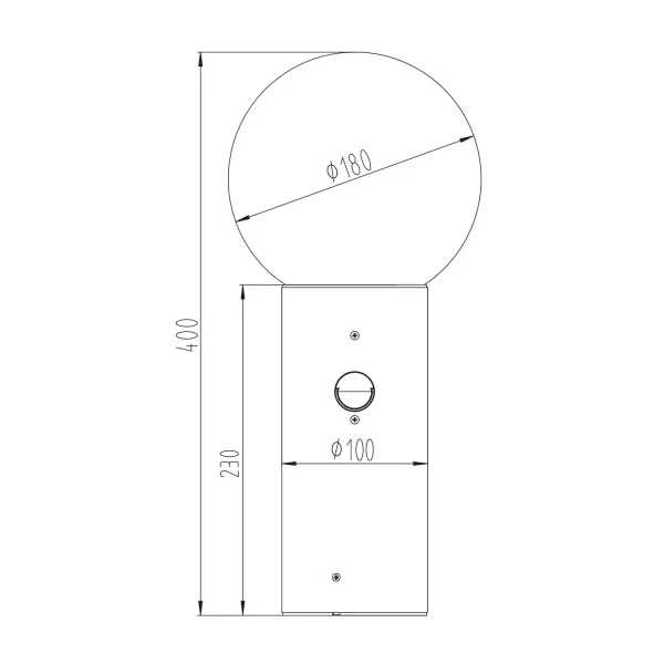 BALISE EXTÉRIEURE E27 AVEC CAPTEUR ALUMINIUM ANTHRACITE IP44 40CM LAUREL