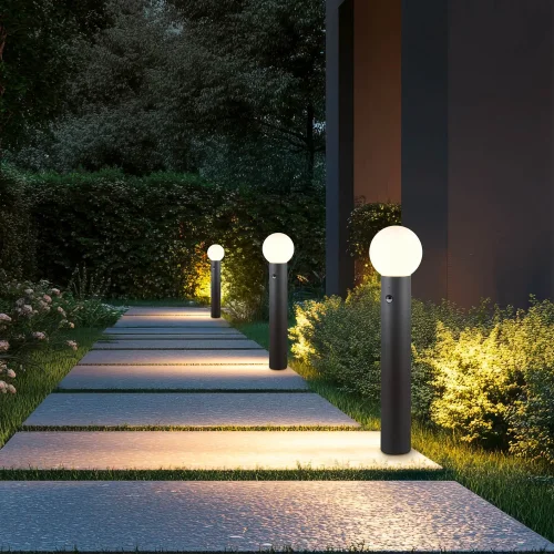 BALISE EXTÉRIEURE E27 AVEC CAPTEUR ALUMINIUM ANTHRACITE IP44 80CM LAUREL