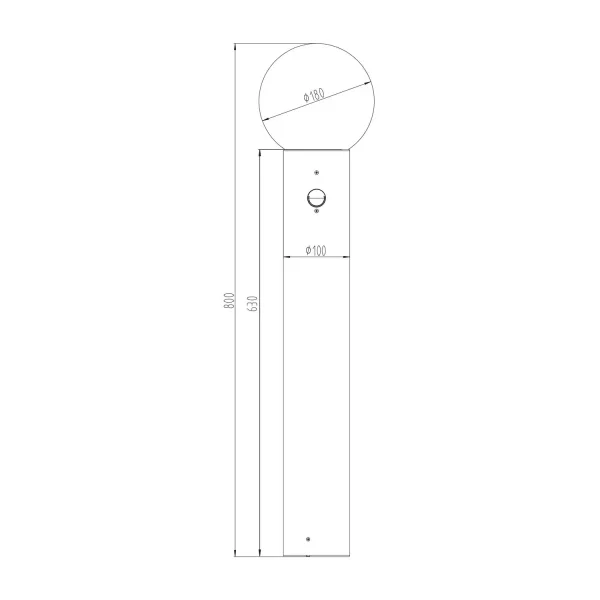 BALISE EXTÉRIEURE E27 AVEC CAPTEUR ALUMINIUM ANTHRACITE IP44 80CM LAUREL