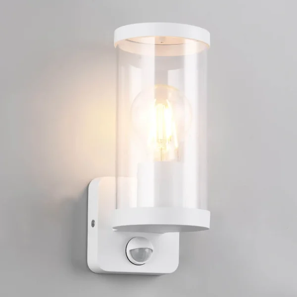 APPLIQUE EXTÉRIEURE E27 AVEC CAPTEUR ALUMINIUM BLANC IP44 DANDELION