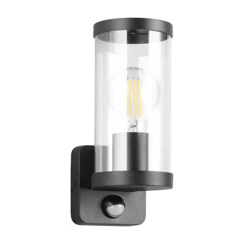 APPLIQUE EXTÉRIEURE E27 AVEC CAPTEUR ALUMINIUM NOIR IP44 DANDELION