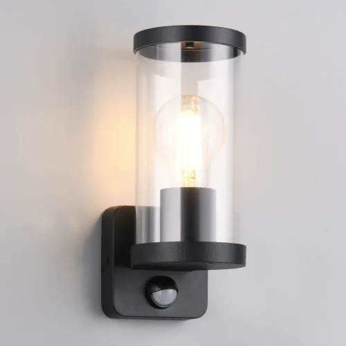 APPLIQUE EXTÉRIEURE E27 AVEC CAPTEUR ALUMINIUM NOIR IP44 DANDELION