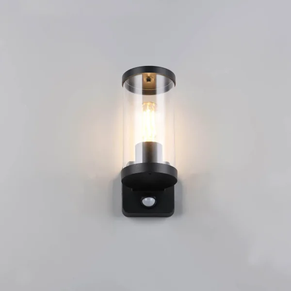 APPLIQUE EXTÉRIEURE E27 AVEC CAPTEUR ALUMINIUM NOIR IP44 DANDELION