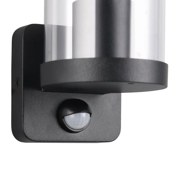 APPLIQUE EXTÉRIEURE E27 AVEC CAPTEUR ALUMINIUM NOIR IP44 DANDELION