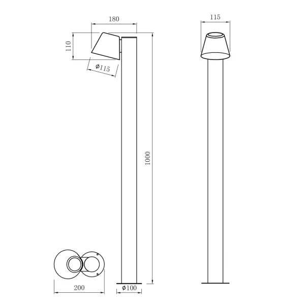 LAMPADAIRE D’EXTÉRIEUR GU10 BLANC MAT 100CM IP44 MOSSEN