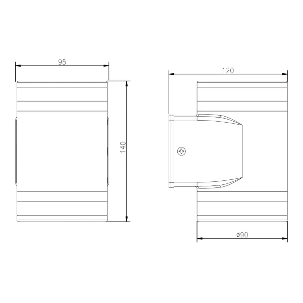 APPLIQUE EXTÉRIEURE 2 LUMIÈRES GX53 2x10W 4000K IP44 NOIR CELANDINE