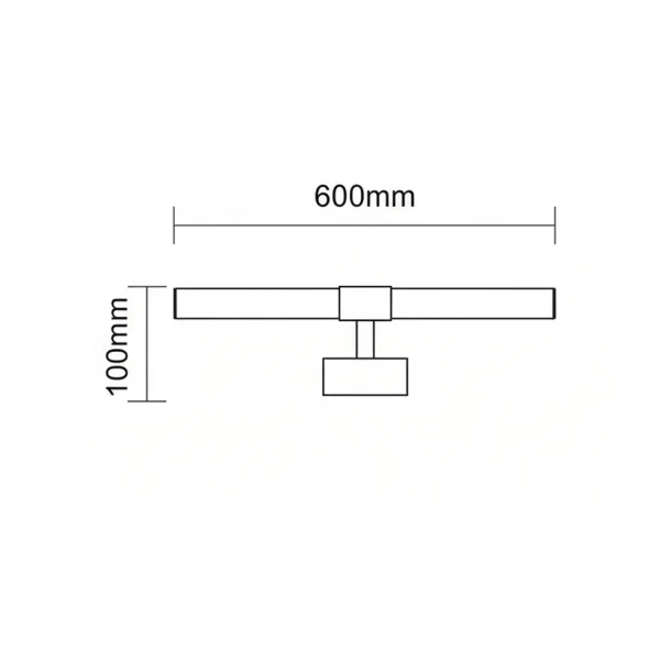 APPLIQUE MURAL LED SALLE DE BAIN 20W 4000K NOIR IP44 60CM