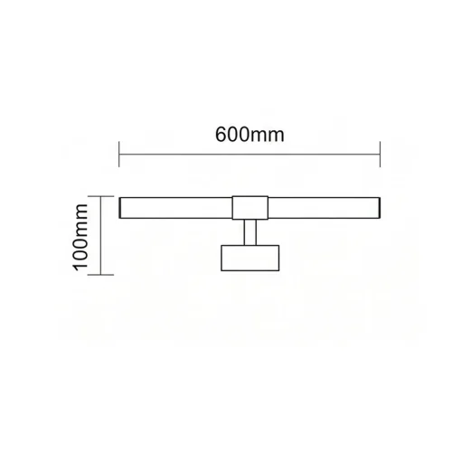 APPLIQUE MURAL LED SALLE DE BAIN 20W 4000K NOIR IP44 60CM