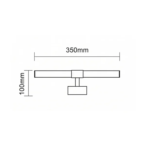 APPLIQUE MURALE LED SALLE DE BAIN 10W 4000K NOIR IP44 35CM