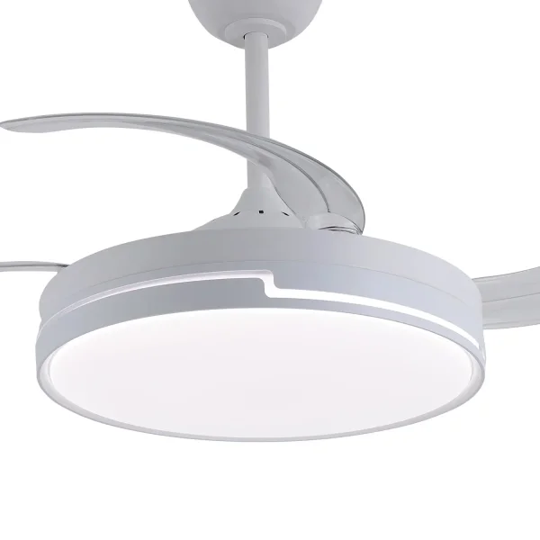 VENTILATEUR DE PLAFOND LED 48W RÉGLABLE 4 PALES RÉTRACTABLES ORIXA