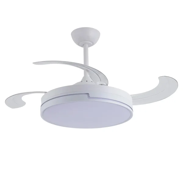 VENTILATEUR DE PLAFOND LED 48W RÉGLABLE 4 PALES RÉTRACTABLES ORIXA