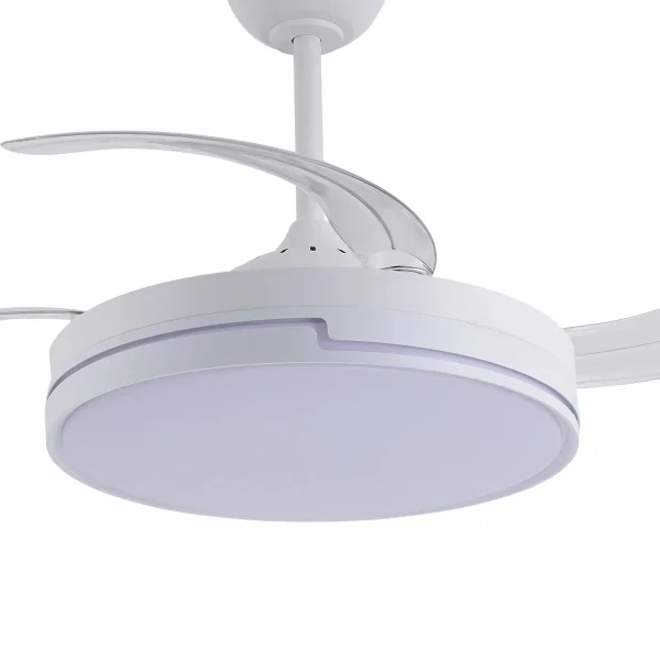 VENTILATEUR DE PLAFOND LED 48W RÉGLABLE 4 PALES RÉTRACTABLES ORIXA