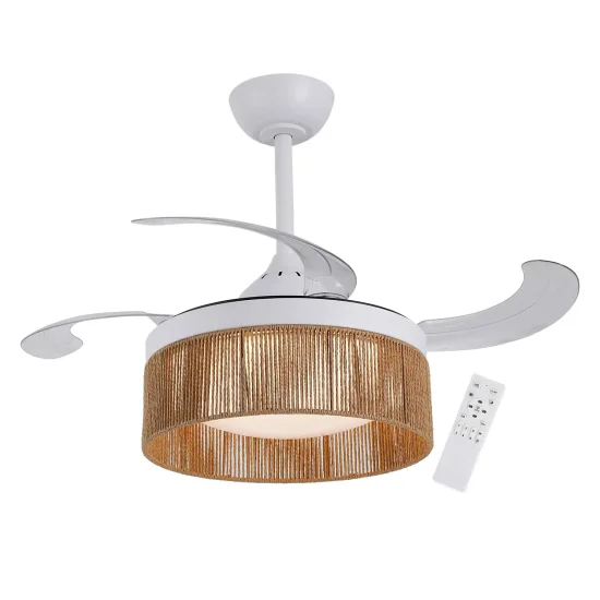 VENTILATEUR DE PLAFOND DC LED 38W CORDE NATURELLE AIRELLE
