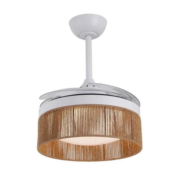 VENTILATEUR DE PLAFOND DC LED 38W CORDE NATURELLE AIRELLE