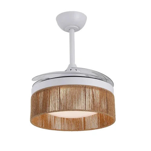 VENTILATEUR DE PLAFOND DC LED 38W CORDE NATURELLE AIRELLE