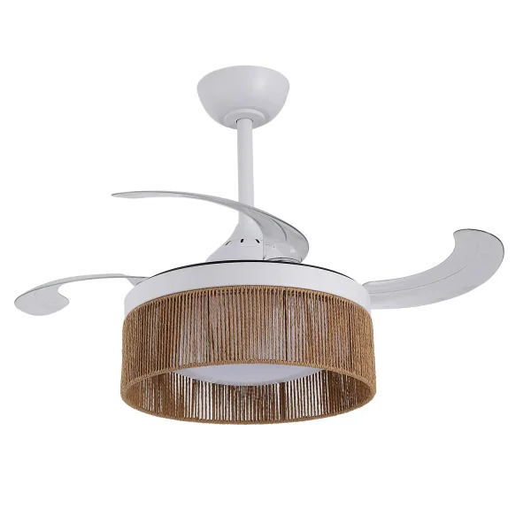 VENTILATEUR DE PLAFOND DC LED 38W CORDE NATURELLE AIRELLE