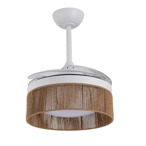 VENTILATEUR DE PLAFOND DC LED 38W CORDE NATURELLE AIRELLE