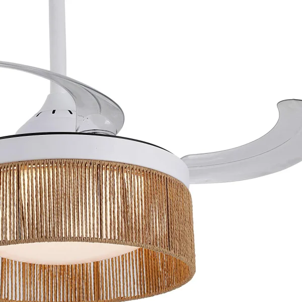 VENTILATEUR DE PLAFOND DC LED 38W CORDE NATURELLE AIRELLE