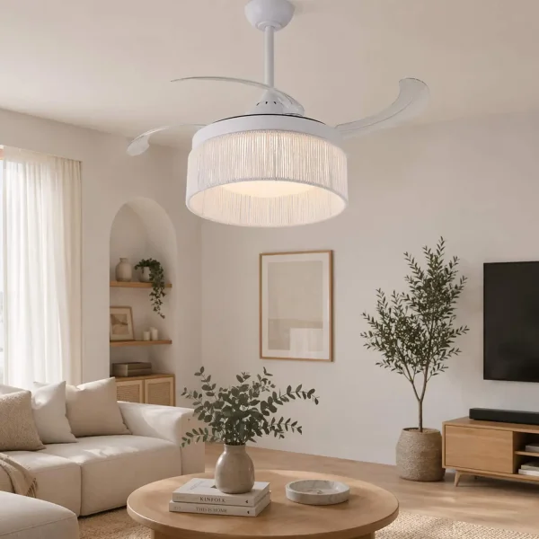 VENTILATEUR DE PLAFOND DC LED 38W CORDE BLANCHE AIRELLE