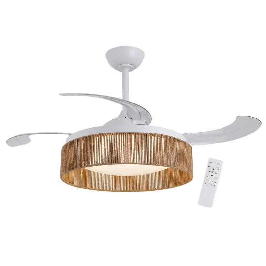 VENTILATEUR DE PLAFOND DC LED 58W CORDE NATURELLE AIRELLE 2