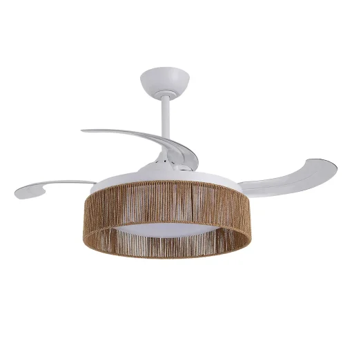 VENTILATEUR DE PLAFOND DC LED 58W CORDE NATURELLE AIRELLE