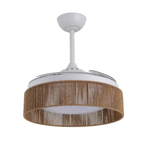 VENTILATEUR DE PLAFOND DC LED 58W CORDE NATURELLE AIRELLE
